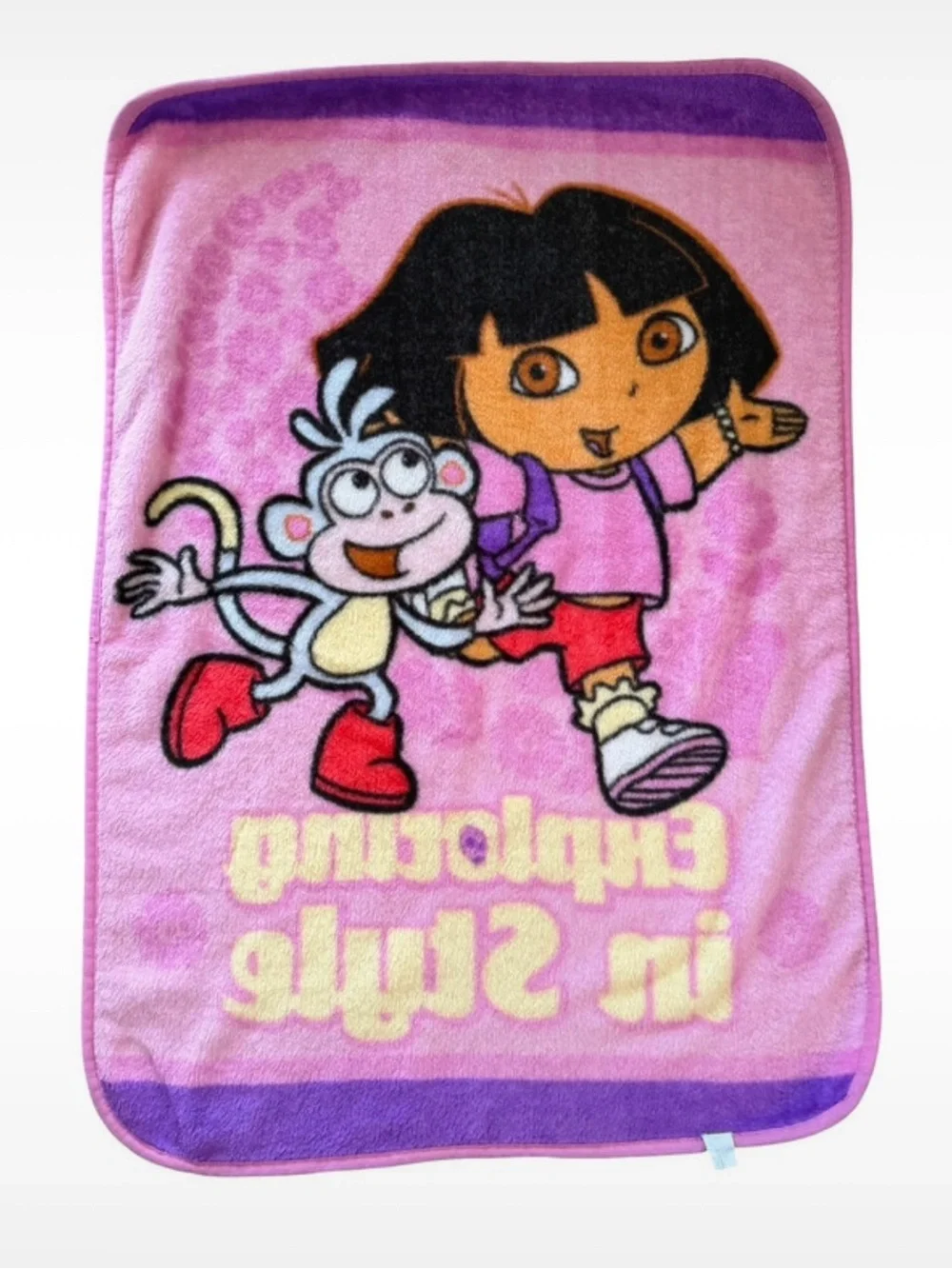 Kids Pink Dora Character Plush Throw Blanket - Exploring in Style